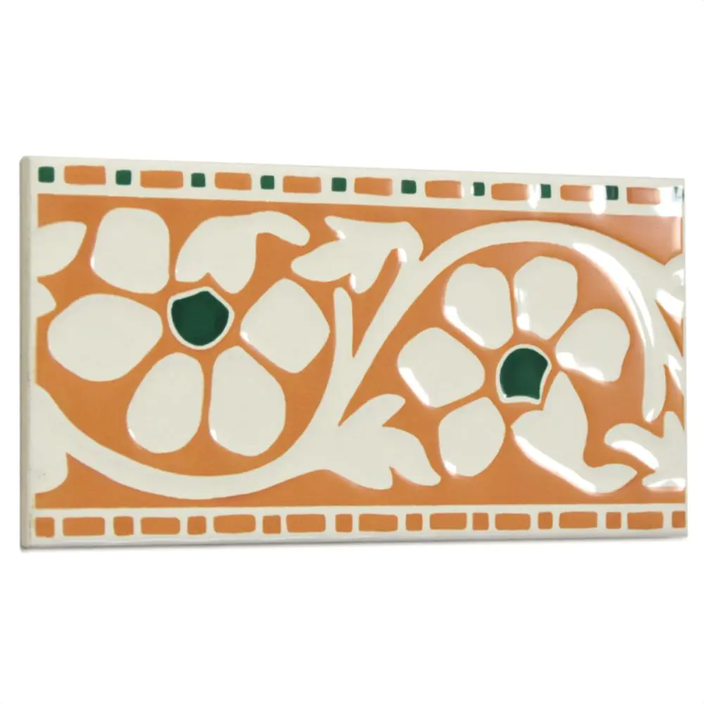 Bordüre Villeroy & Boch 1338 R663 Fiesta terracotta beige grün 10x20 cm Bordüre Villeroy & Boch 1338 R663 Fiesta terracotta beige grün 10x20 cm