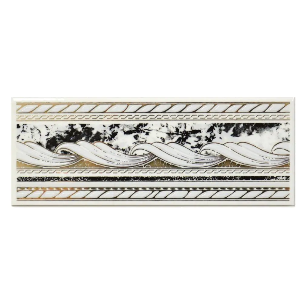 Bordüre Nr.412 weiß schwarz grau gold 7,5x20 cm I.Sorte