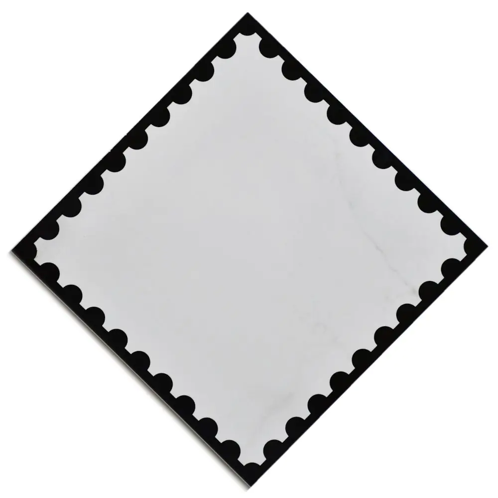 Wandfliese Dekor Villeroy & Boch 1222 MK0G Victorian perforated white schwarz weiß 20x20 cm I.Sorte