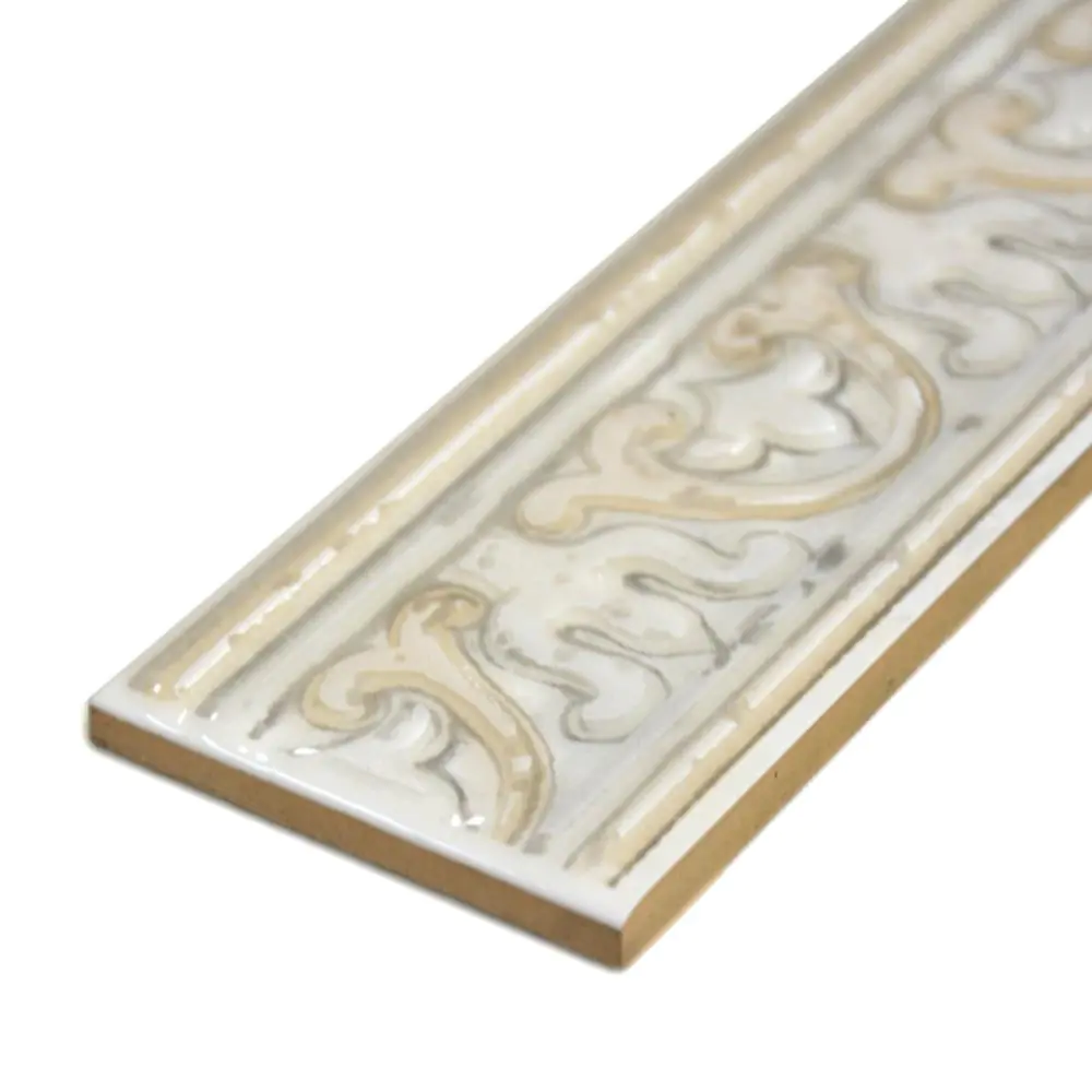 Bordüre Nr.320 06772 Kos weiß beige silber classico 7x20 cm Bordüre Nr.320 06772 Kos weiß beige silber classico 7x20 cm