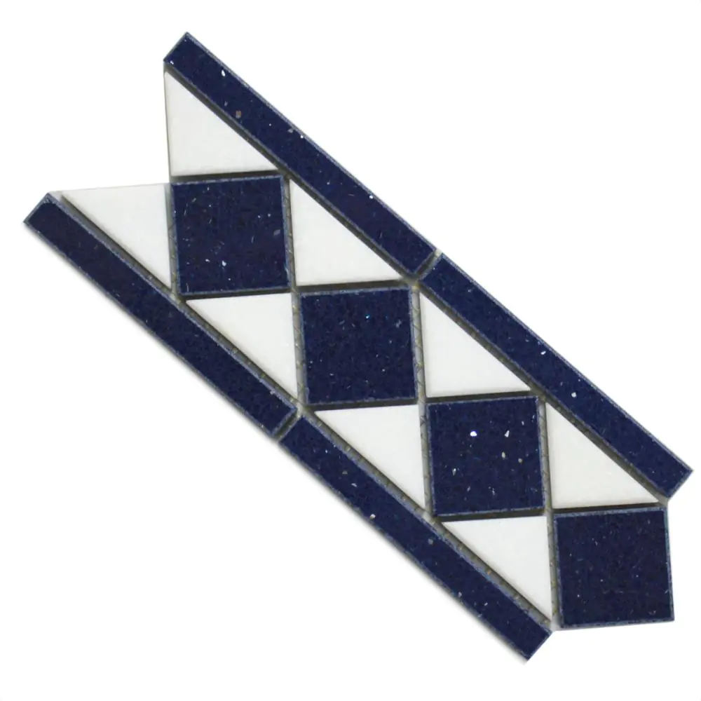 Bordüre Nr.79 Starlight Kompositstein blau weiß 7,5x20 cm Bordüre Nr.79 Starlight Kompositstein blau weiß 7,5x20 cm