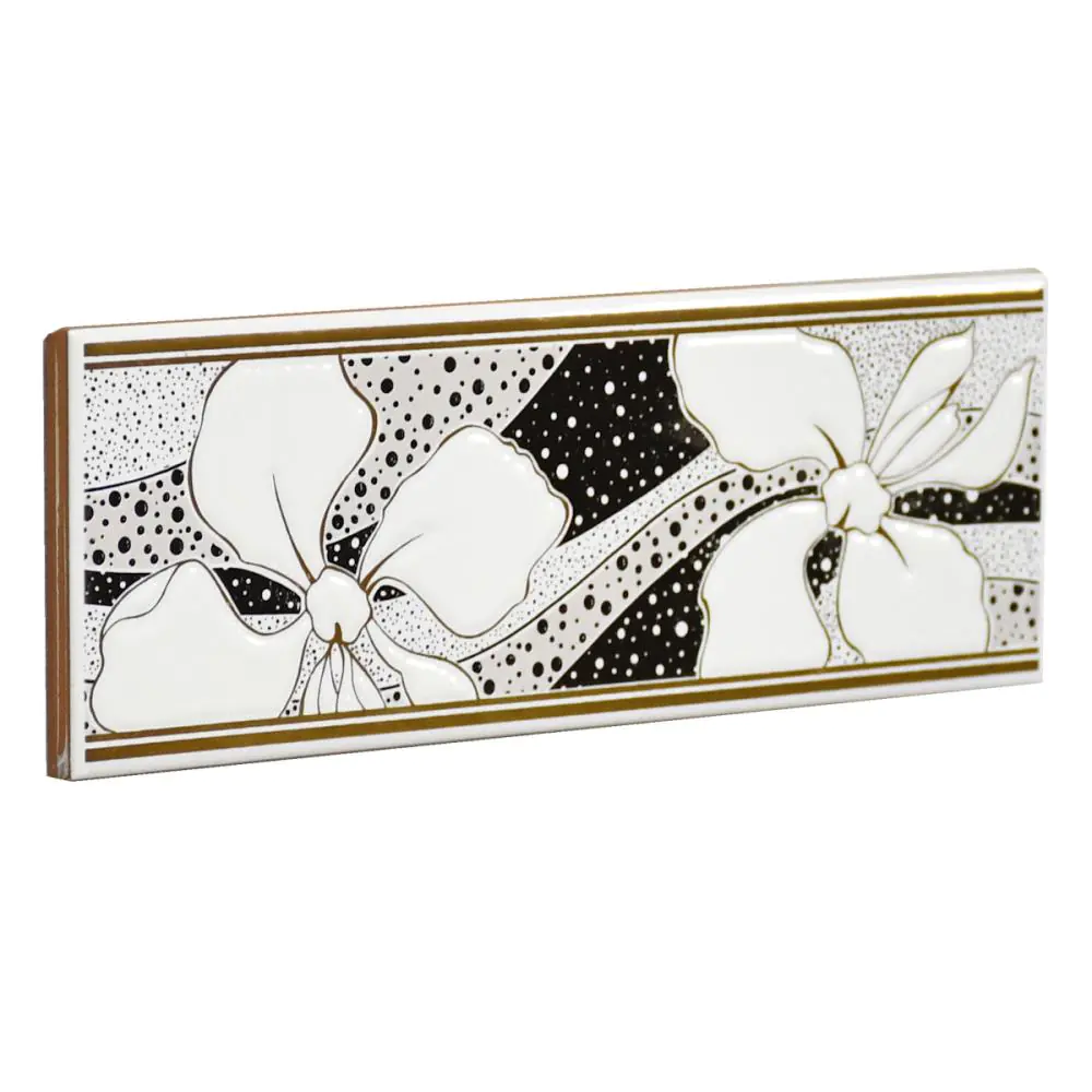 Bordüre Nr.681 grau gold weiß schwarz 7x20 cm