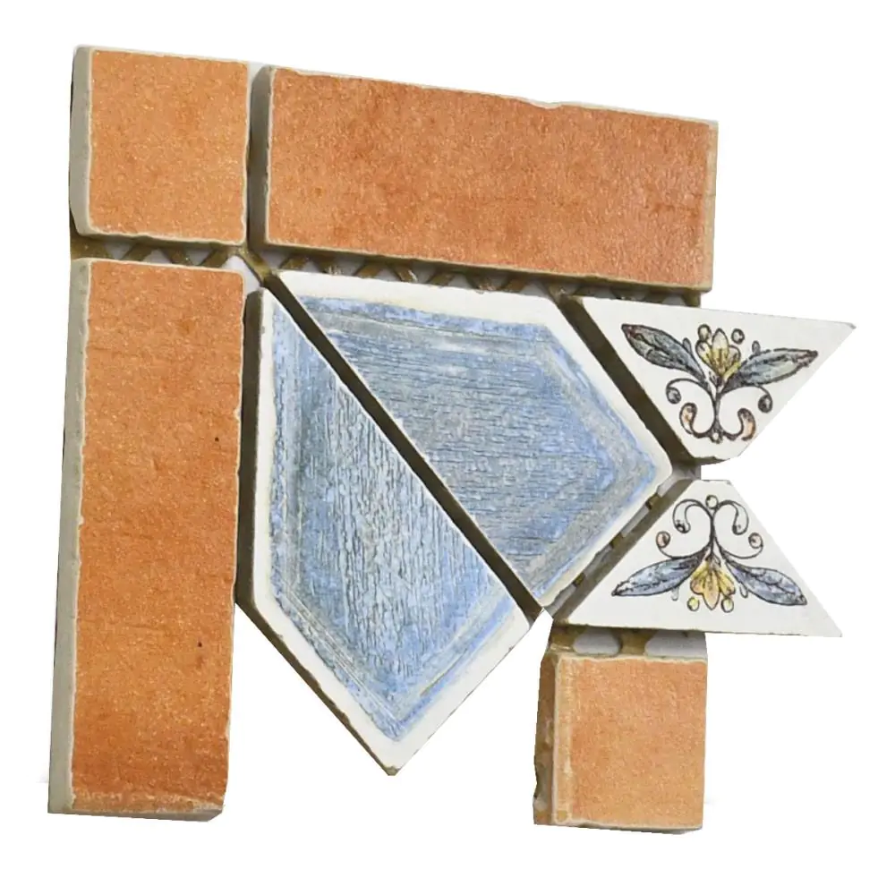 Bordürenecke Industrie Fincuoghi SPA Nr.918 ES19366/8 Patio blu tono 16x16 cm I.Sorte