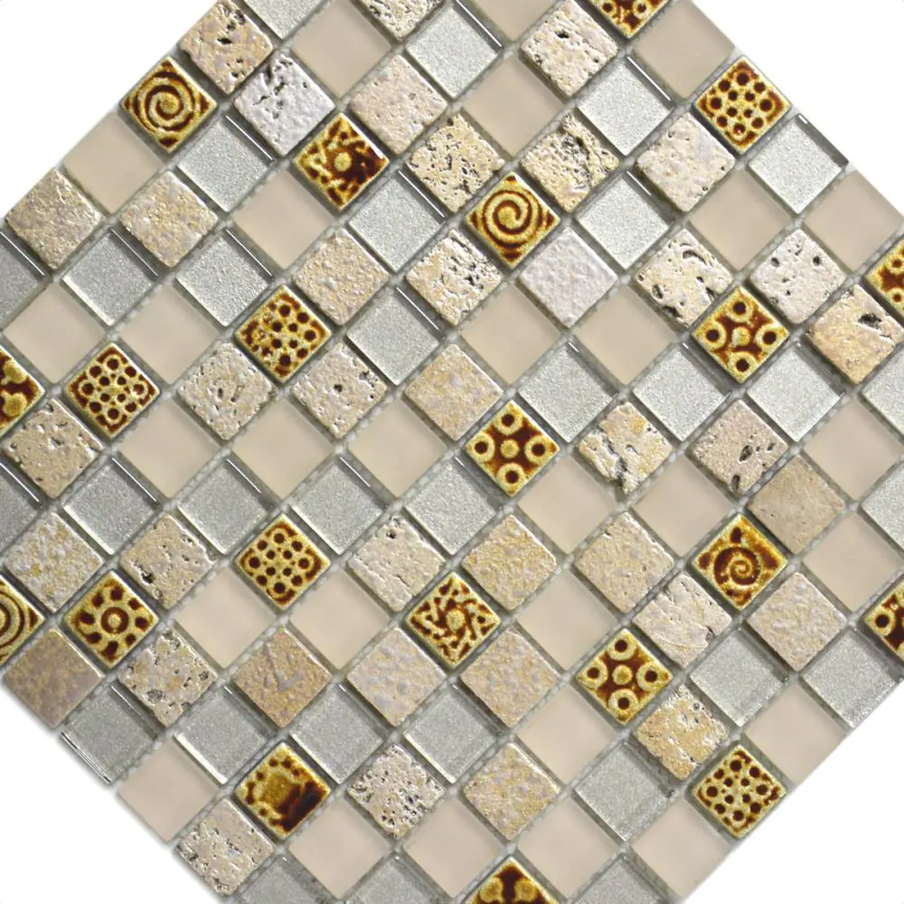 Mosaik HJ WK2303 creme rosa silber 30x30 cm Mosaik HJ WK2303 creme rosa silber 30x30 cm