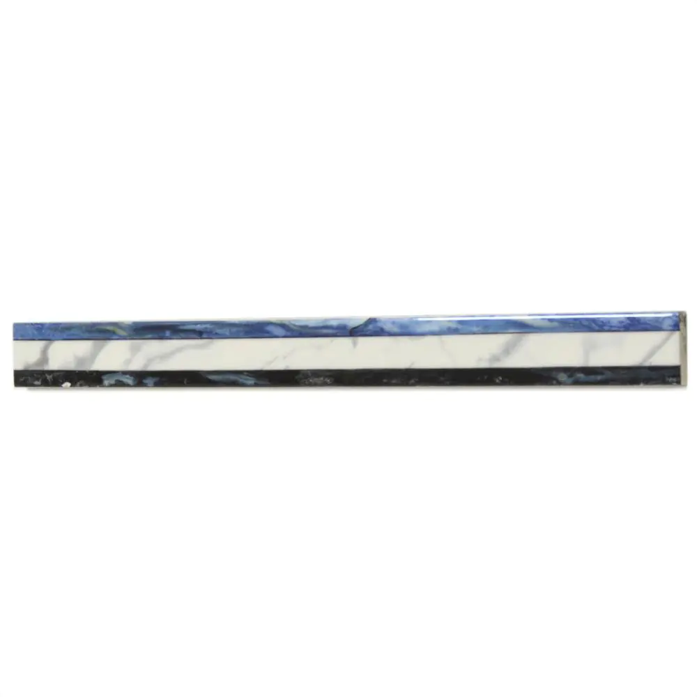 Bordüre Villeroy & Boch 1738 TL18 Palazzo Vecchio blau weiß schwarz 3x32 cm I.Sorte Bordüre Villeroy & Boch 1738 TL18 Palazzo Vecchio blau weiß schwarz 3x32 cm I.Sorte