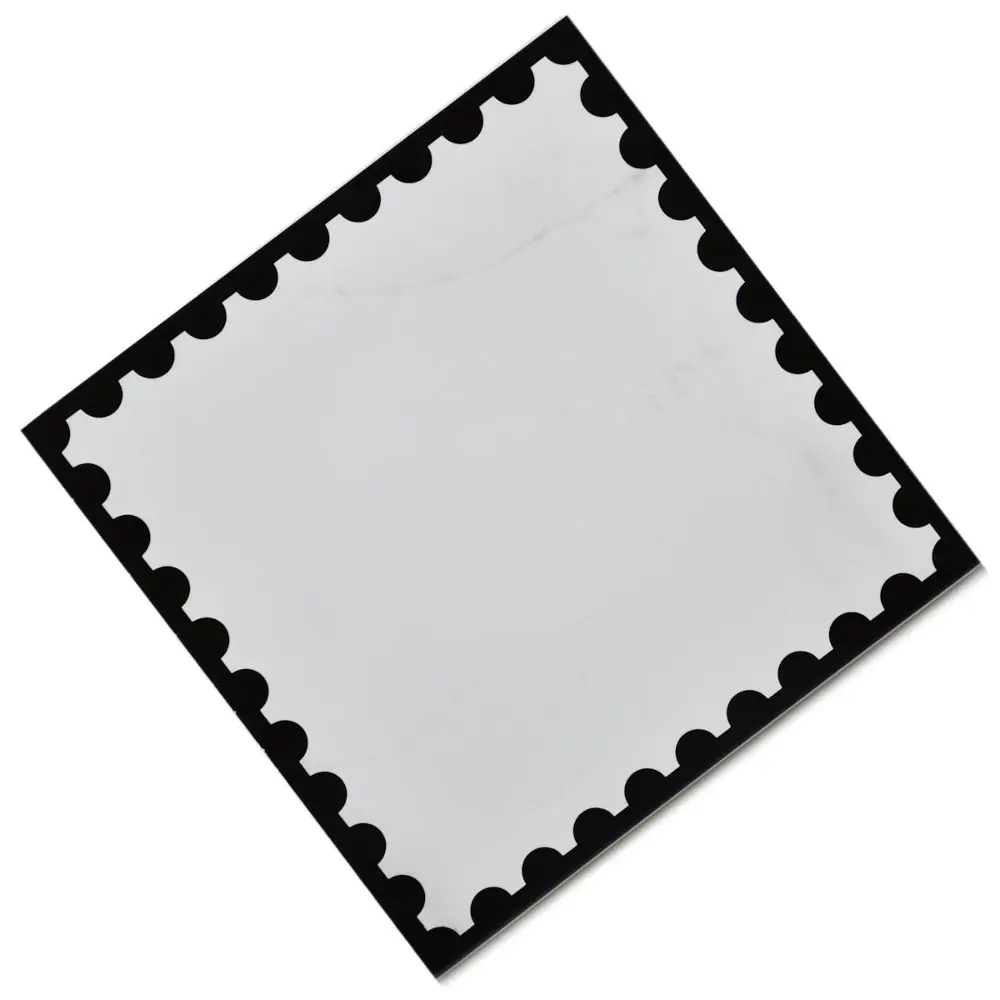 Wandfliese Dekor Villeroy & Boch 1222 MK0G Victorian perforated white schwarz weiß 20x20 cm I.Sorte