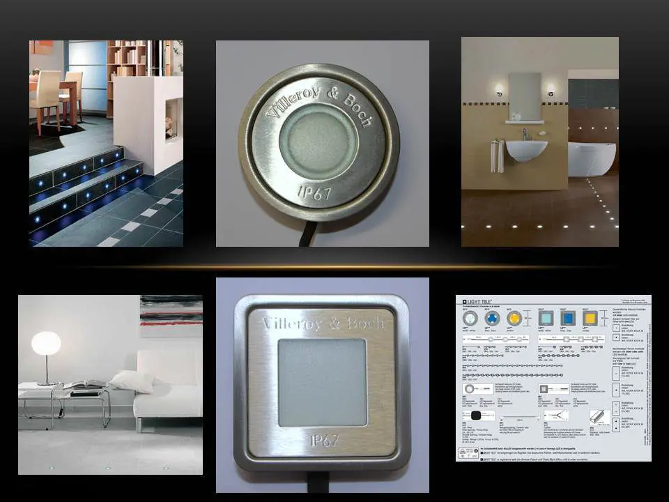 LED Beleuchtung Villeroy & Boch Light Tile inkl. Zubehör und Edelstahl Rahmen LED Beleuchtung Villeroy & Boch Light Tile inkl. Zubehör und Edelstahl Rahmen