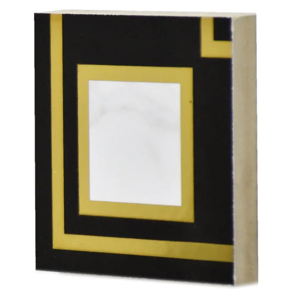 Bordürenecke Villeroy & Boch 1426 MKE4 Victorian diamond schwarz weiß gold 7,5x7,5 cm I. Sorte