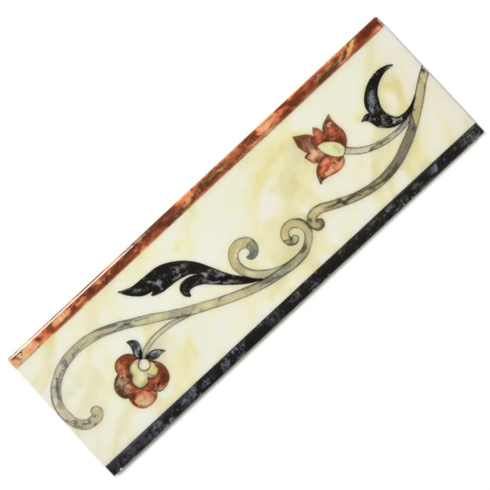 Bordüre Villeroy & Boch 1736 TL26 Palazzo Vecchio rot creme schwarz 10x32 cm I.Sorte Bordüre Villeroy & Boch 1736 TL26 Palazzo Vecchio rot creme schwarz 10x32 cm I.Sorte