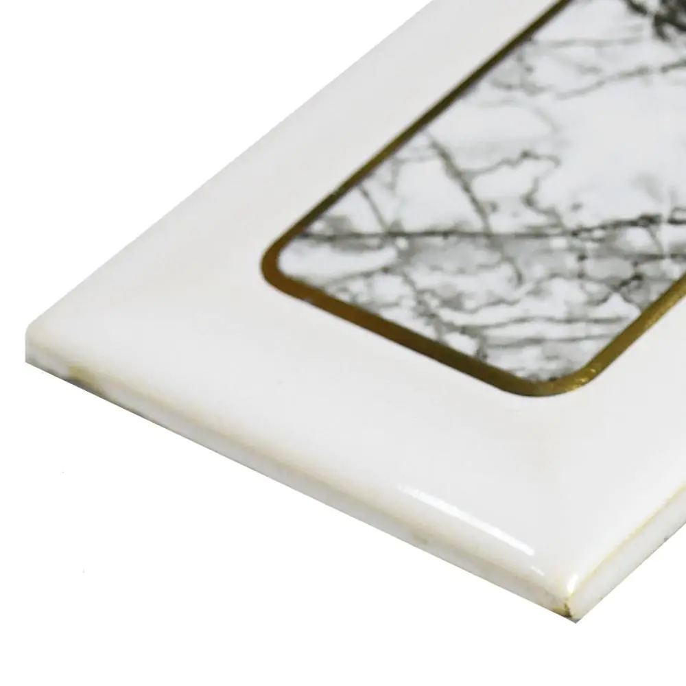 Bordüre AWS Keramik Nr.560 grau gold weiß 7x20 cm