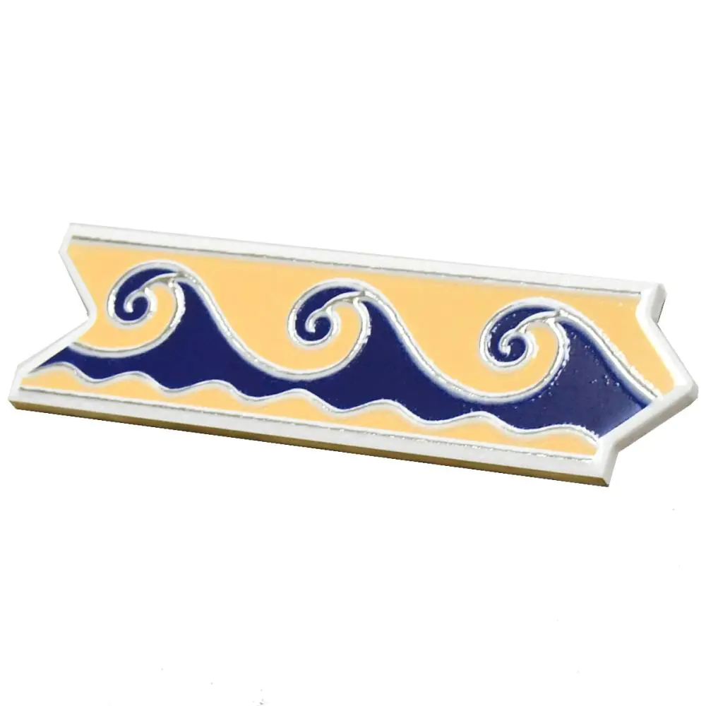 Bordüre Nr.658 beige blau weiß Welle 6x20 cm