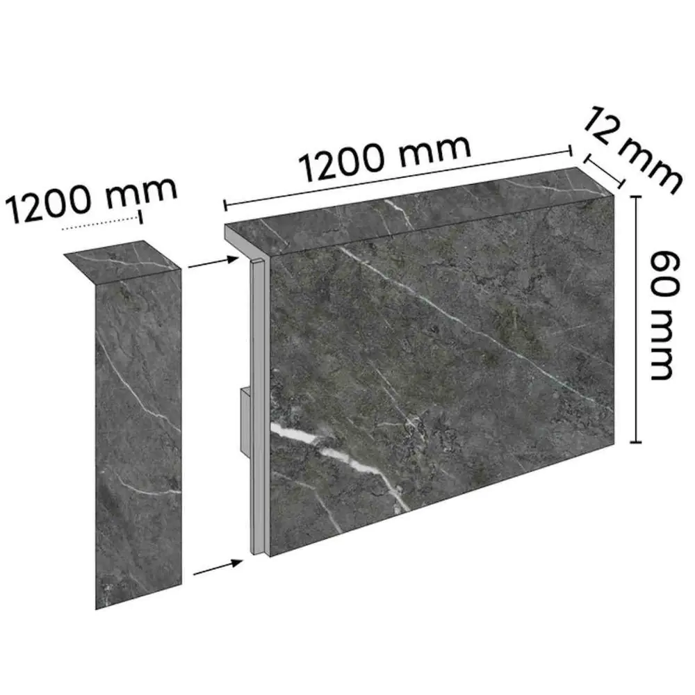 Sockelleiste Lalegno Black Marble Abschlussleiste für SPC Vinylboden