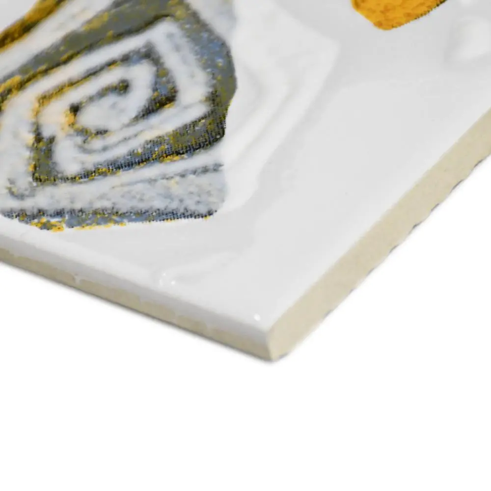 Bordüre AWS Keramik Nr.1032 156851 gelb türkis weiß 7,6x20 cm I.Sorte