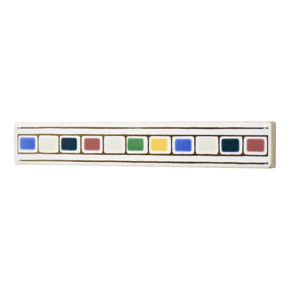 Bordüre Nr.594 bunt grün blau gelb rot weiß gold 3x20 cm
