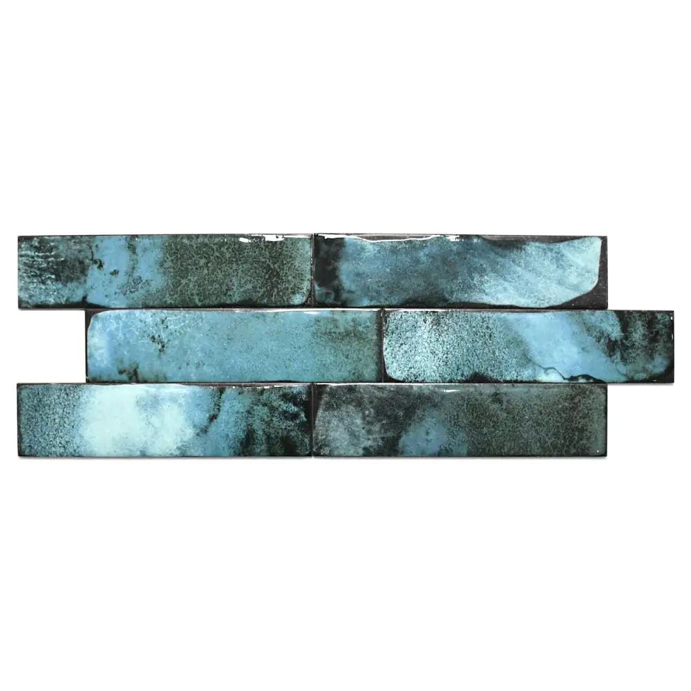 Wandfliese Iris Ceramica 537023 Lava mare türkis mehrfarbig 7,5x30 cm I.Sorte