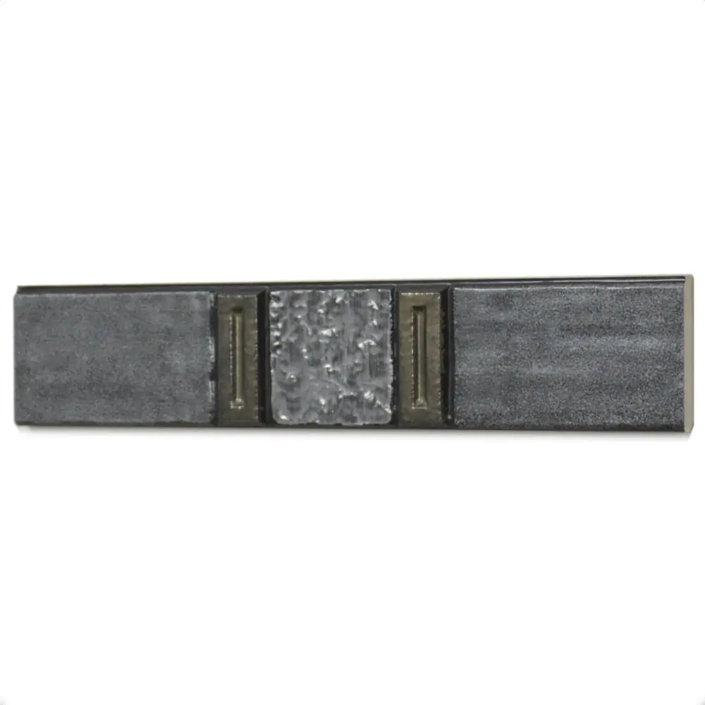Bordüre Isla Tiles Nr.357 anthrazit silber 5x25 cm Bordüre Isla Tiles Nr.357 anthrazit silber 5x25 cm