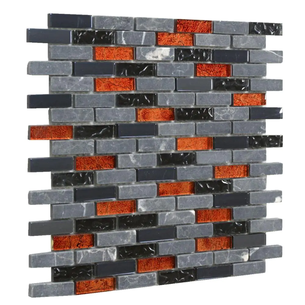 Mosaik HJ HDA033 Glas Naturstein anthrazit rot 30x30 cm I.Sorte Mosaik HJ HDA033 Glas Naturstein anthrazit rot 30x30 cm I.Sorte