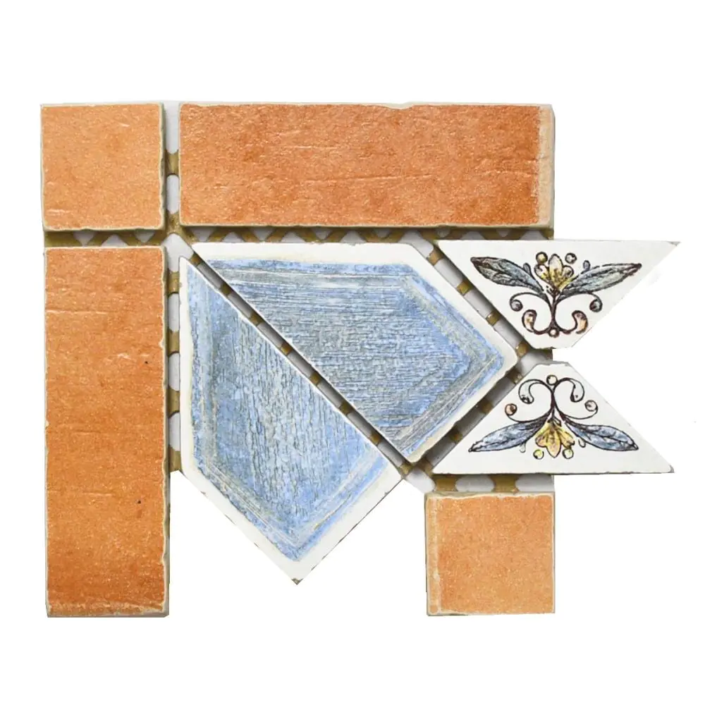Bordürenecke Industrie Fincuoghi SPA Nr.918 ES19366/8 Patio blu tono 16x16 cm I.Sorte