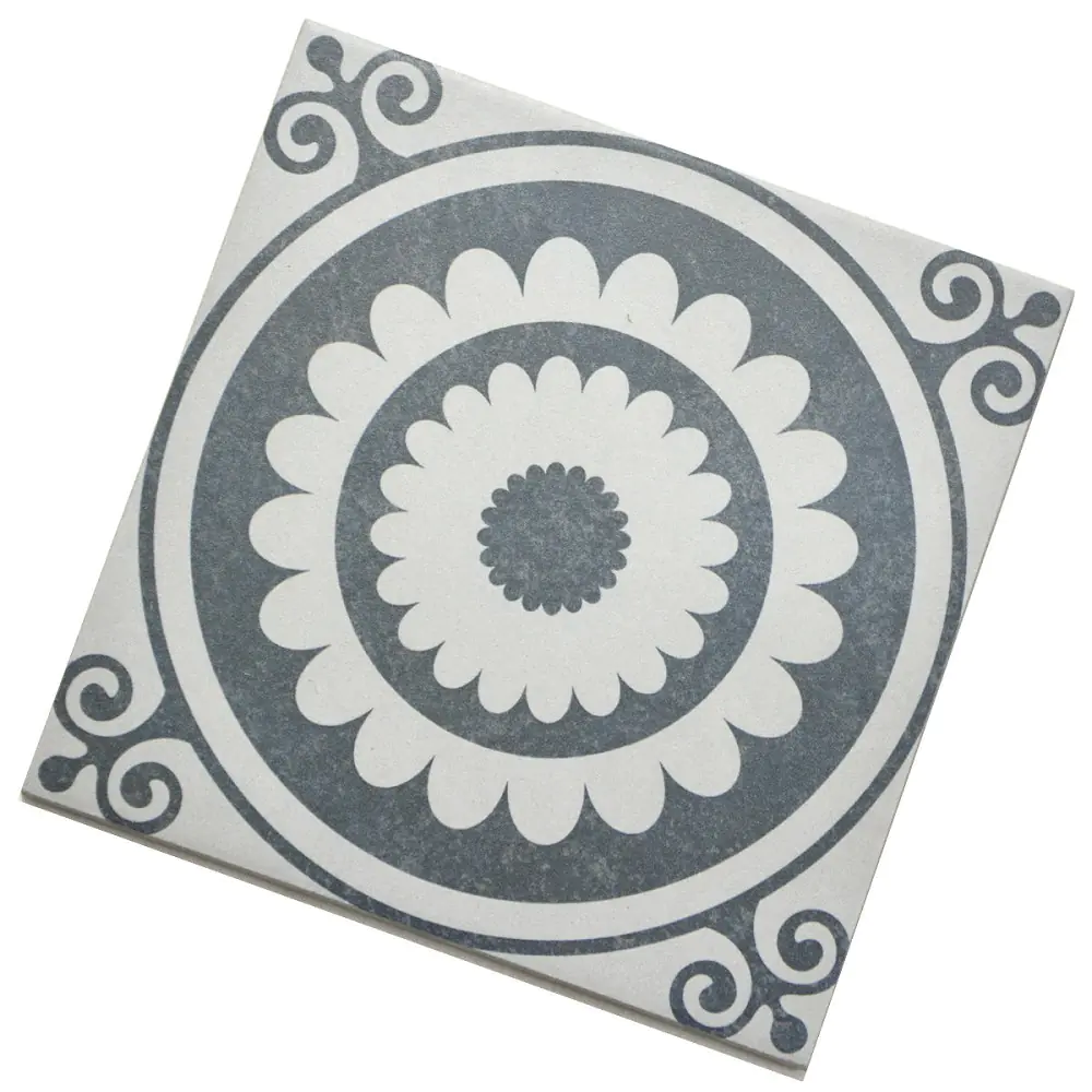 Bodenfliese Dekor Klingenberg 50223 Antique Bourgogne schwarz 20x20 cm