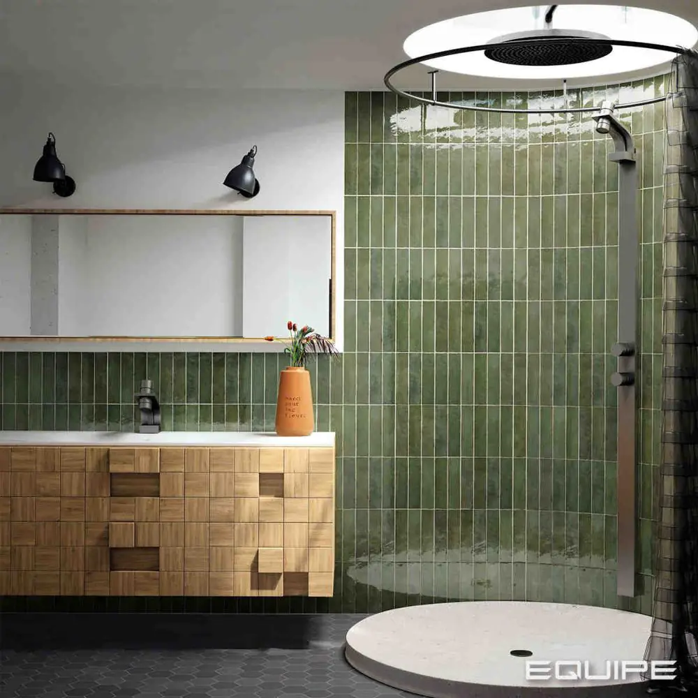 Wandfliese Equipe Ceramicas 26876 Tribeca sage green grün 6x24,6 cm I.Sorte