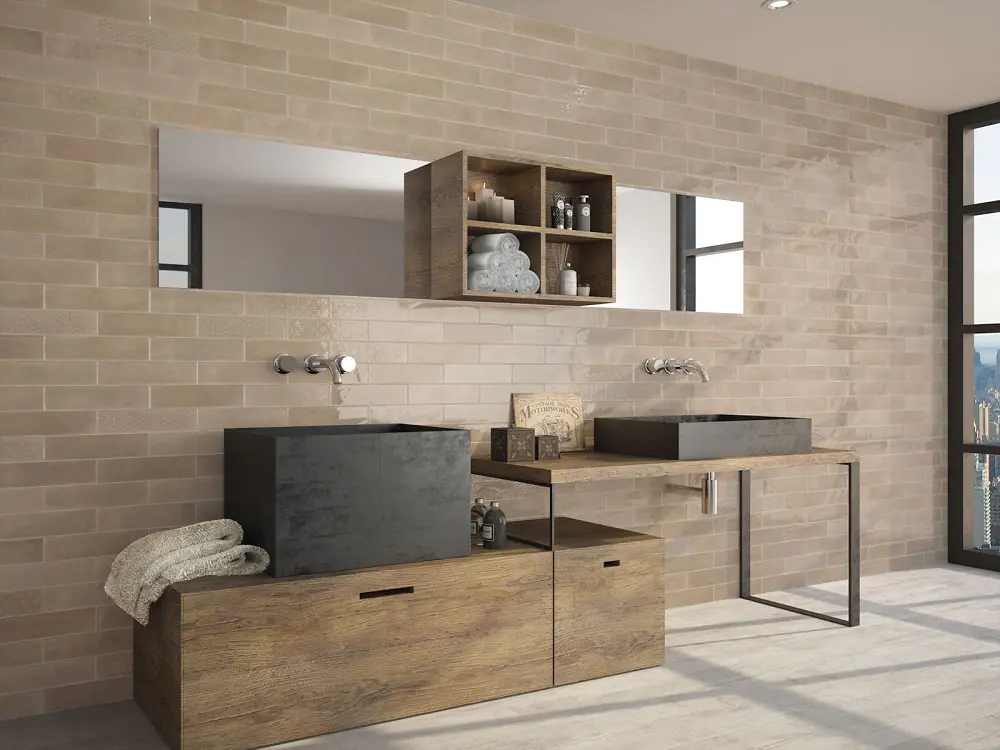 Wandfliese Cifre Opal vison braun 7,5x30 cm I.Sorte Wandfliese Cifre Opal vison braun 7,5x30 cm I.Sorte