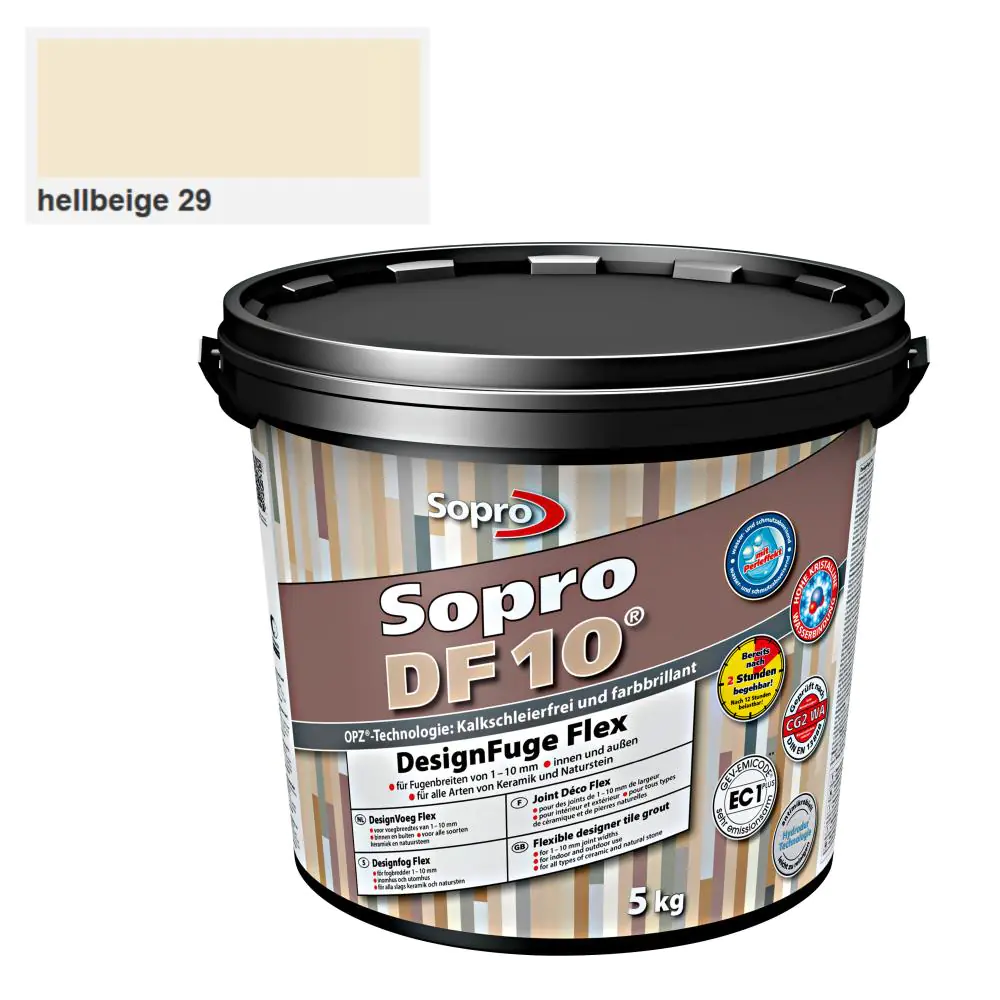 Fugenmörtel Sopro Designfuge Flex DF 10 hellbeige 29 - 5 kg Fugenmörtel Sopro Designfuge Flex DF 10 hellbeige 29 - 5 kg