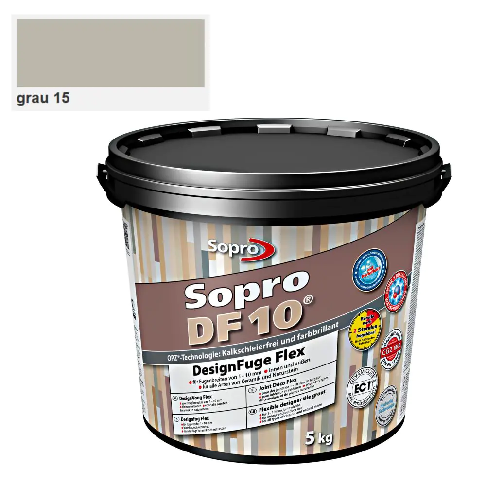 Fugenmörtel Sopro Designfuge Flex DF 10 grau 15 - 5 kg Fugenmörtel Sopro Designfuge Flex DF 10 grau 15 - 5 kg