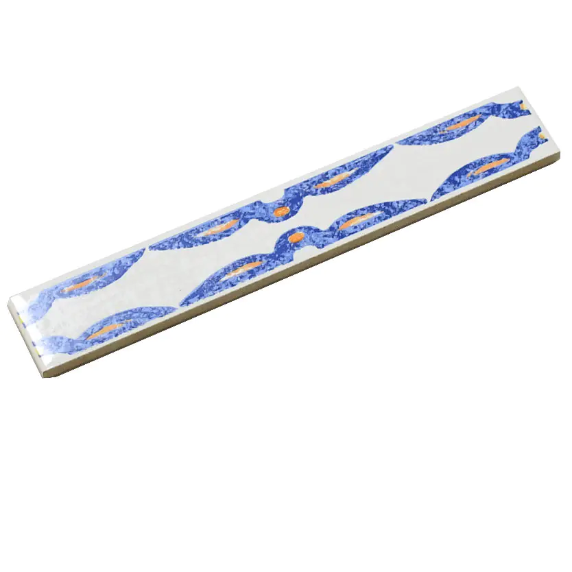 Bordüre Villeroy & Boch Nr.831 1643 KM34 Memories mehrfarbig weiß blau cotto 3x20 cm I.Sorte