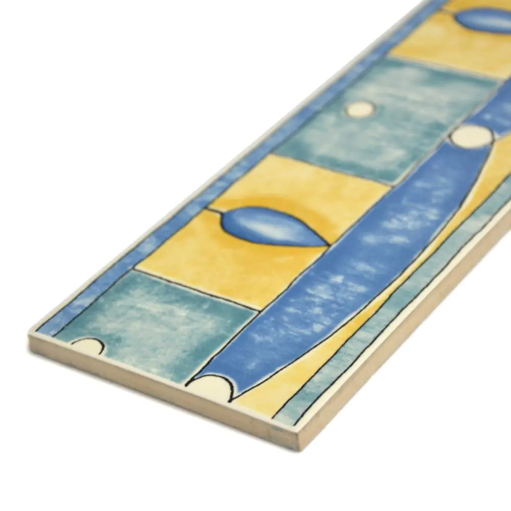 Bordüre CFA Nr.202 641856011 Aitena blau gelb grün 10x31 cm Bordüre CFA Nr.202 641856011 Aitena blau gelb grün 10x31 cm